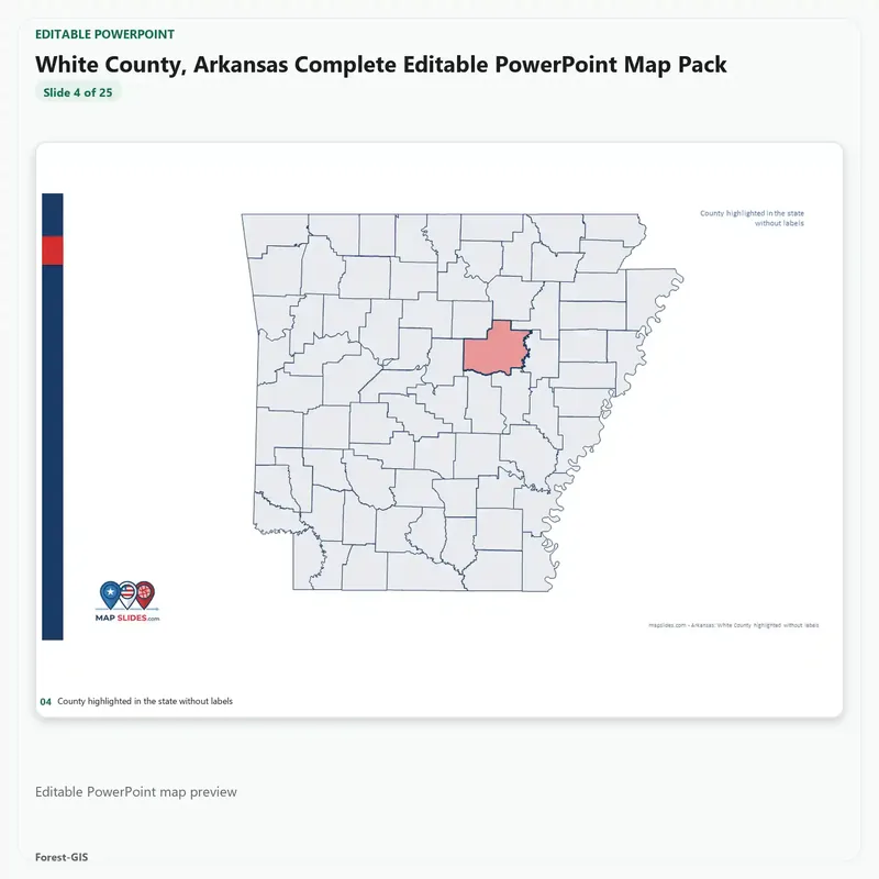 White County, Arkansas Editable Map Pack - Image 4