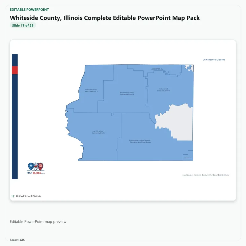 Whiteside County, Illinois Editable Map Pack - Image 5