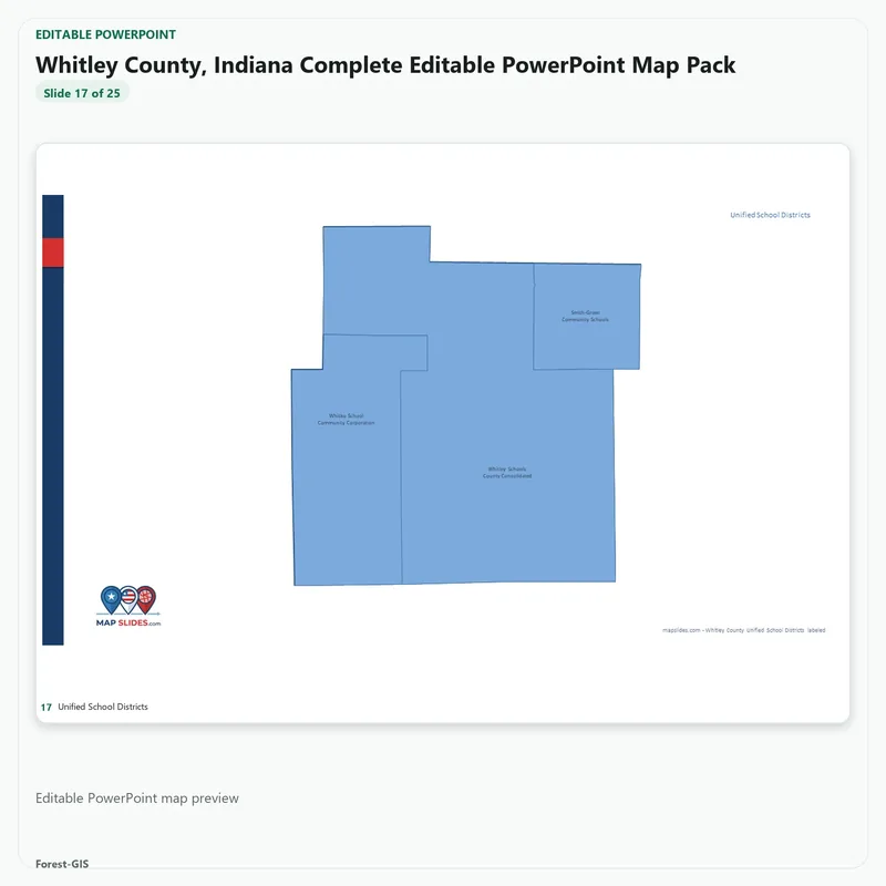 Whitley County, Indiana Editable Map Pack - Image 5