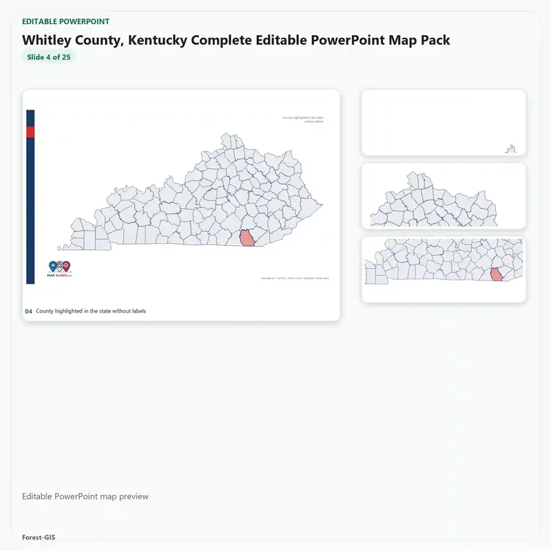 Whitley County, Kentucky Editable Map Pack - Image 4