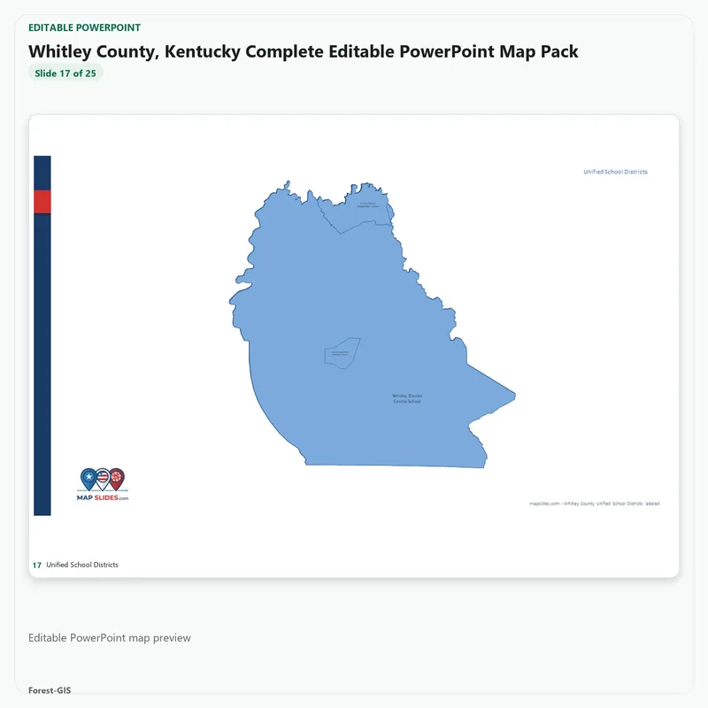 Whitley County, Kentucky Editable Map Pack - Image 5