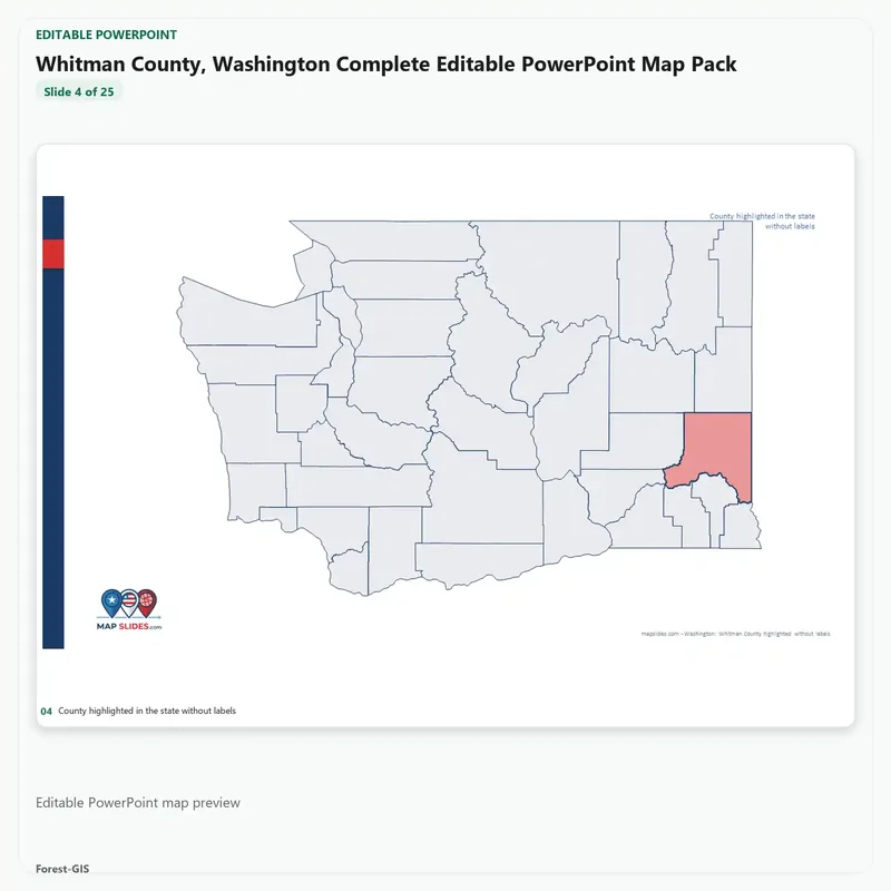 Whitman County, Washington Editable Map Pack - Image 4