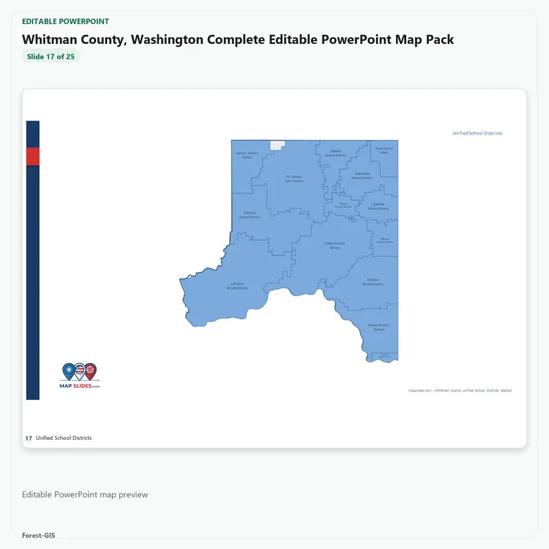 Whitman County, Washington Editable Map Pack - Image 5