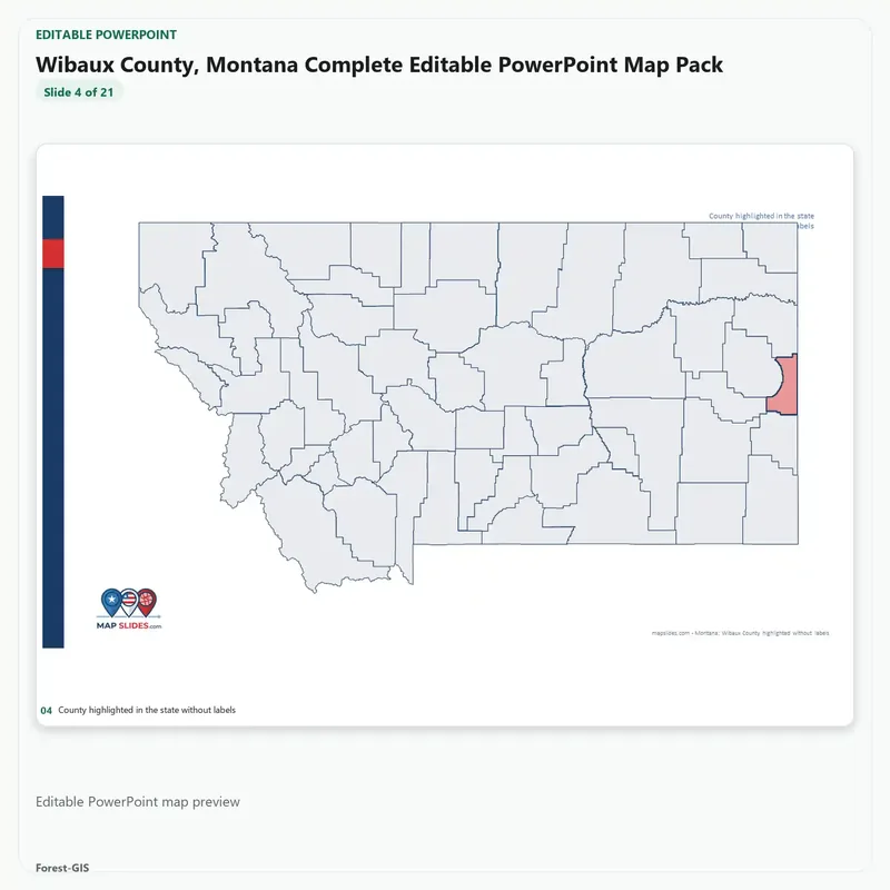 Wibaux County, Montana Editable Map Pack - Image 4