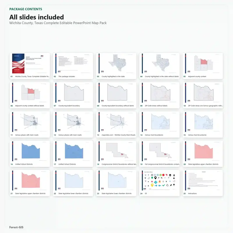 Wichita County, Texas Editable Map Pack - Image 2