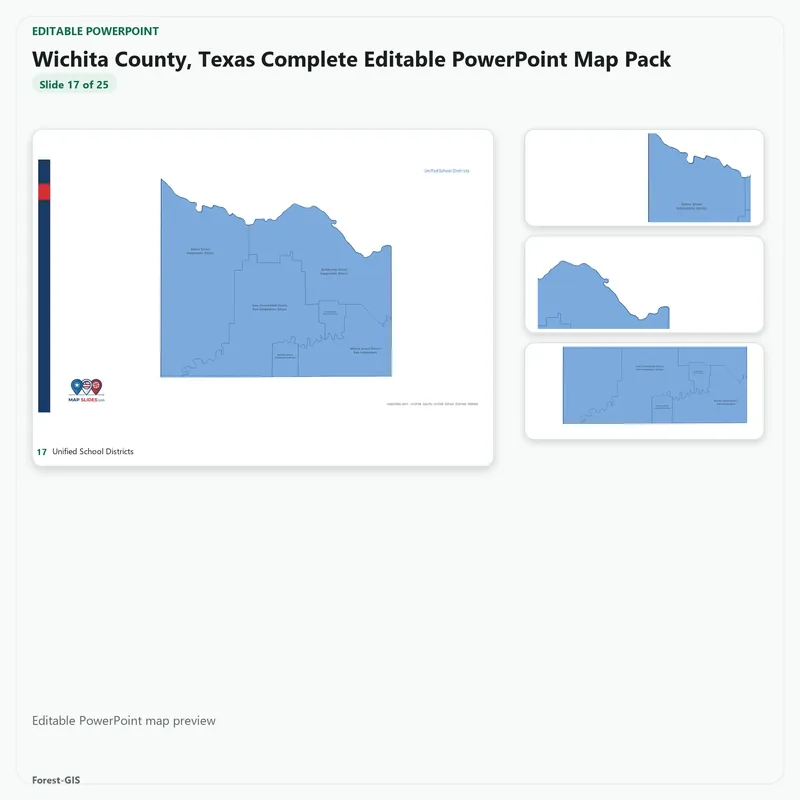 Wichita County, Texas Editable Map Pack - Image 5
