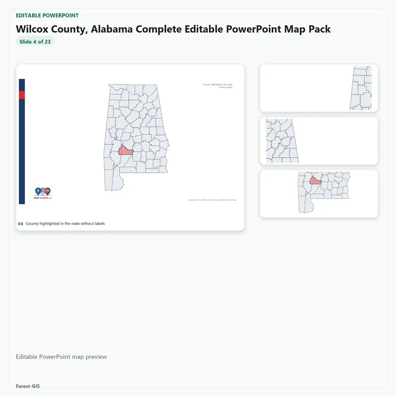 Wilcox County, Alabama Editable Map Pack - Image 4