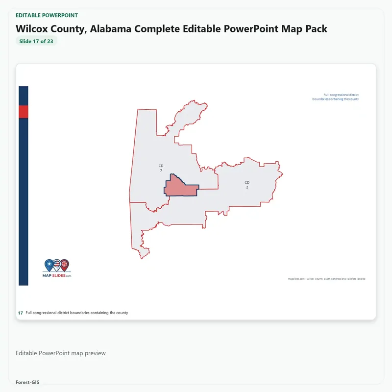 Wilcox County, Alabama Editable Map Pack - Image 5