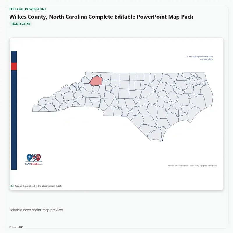 Wilkes County, North Carolina Editable Map Pack - Image 4