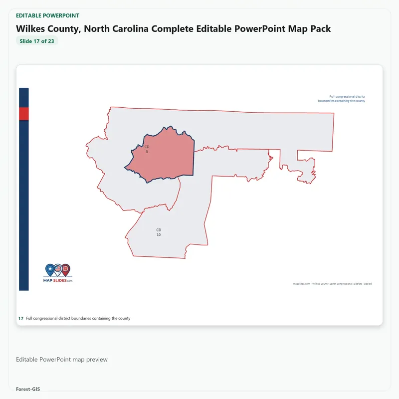 Wilkes County, North Carolina Editable Map Pack - Image 5