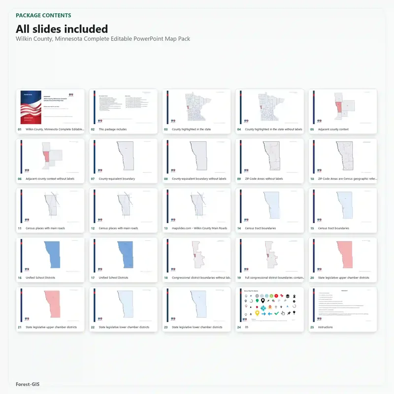 Wilkin County, Minnesota Editable Map Pack - Image 2