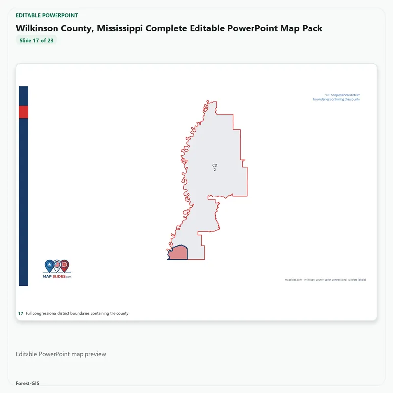 Wilkinson County, Mississippi Editable Map Pack - Image 5