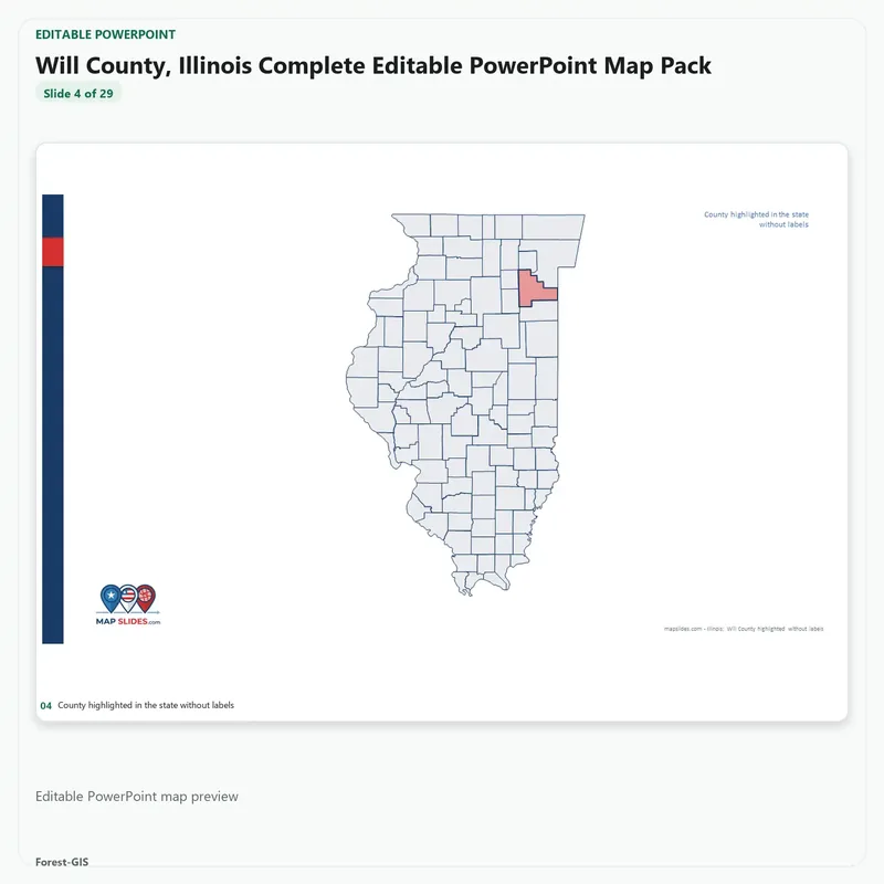 Will County, Illinois Editable Map Pack - Image 4