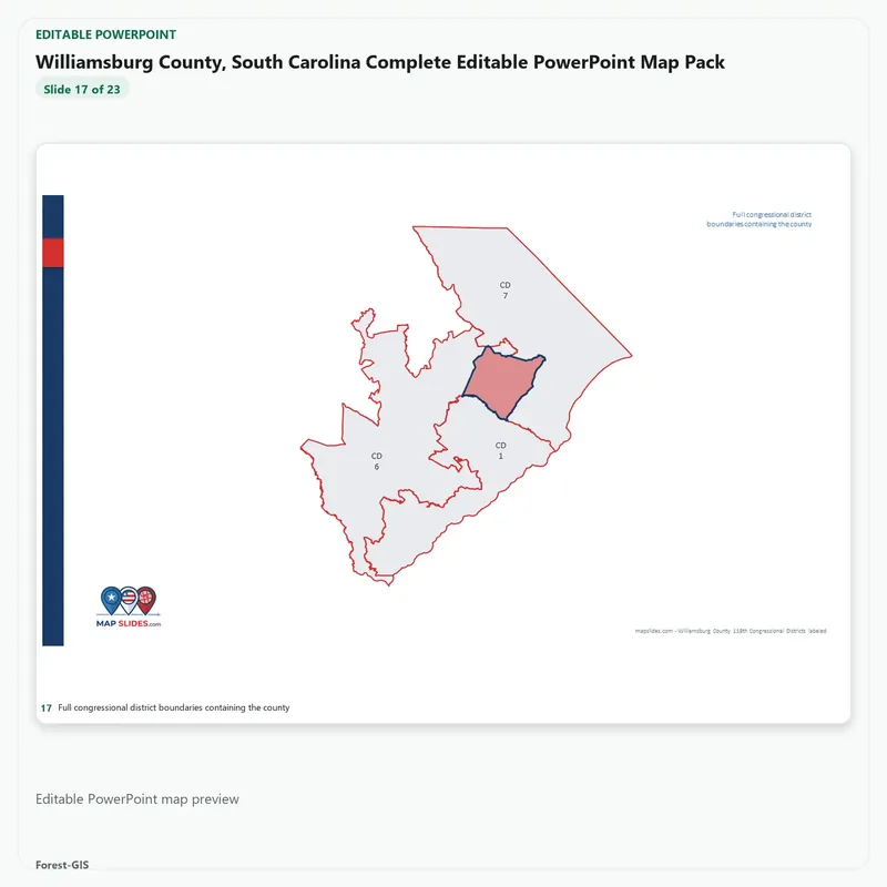 Williamsburg County, South Carolina Editable Map Pack - Image 5