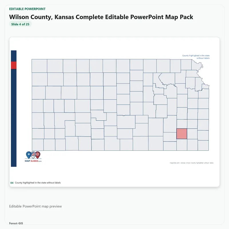 Wilson County, Kansas Editable Map Pack - Image 4