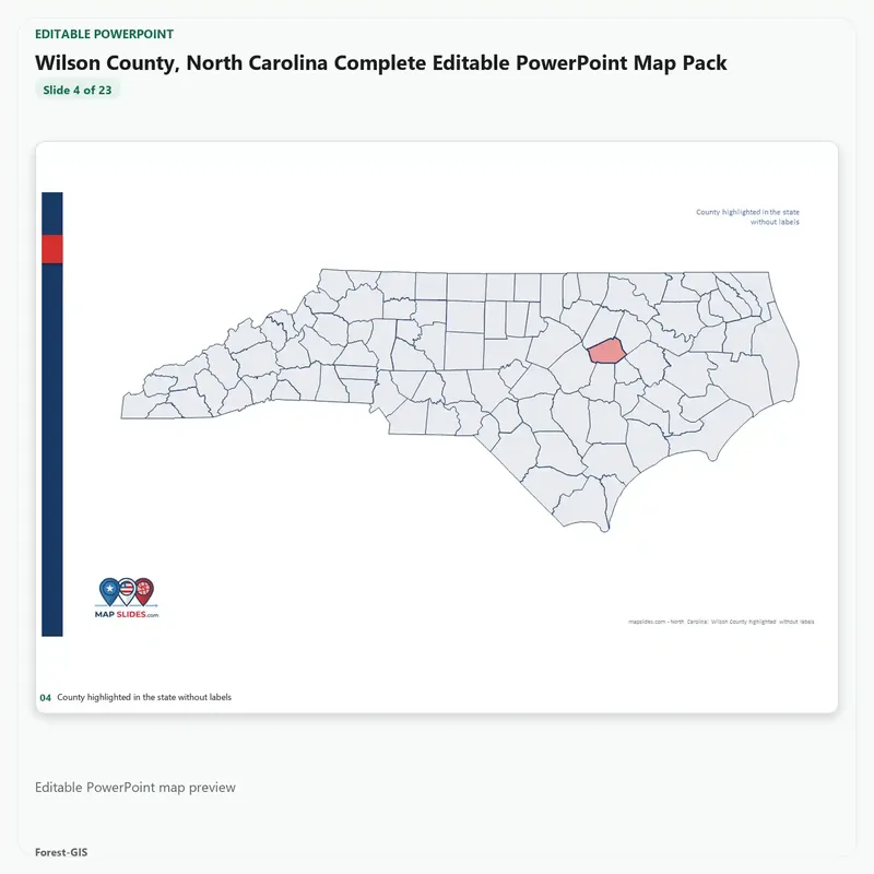 Wilson County, North Carolina Editable Map Pack - Image 4