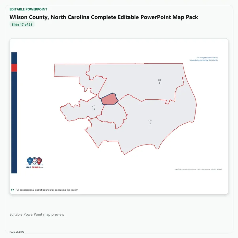 Wilson County, North Carolina Editable Map Pack - Image 5