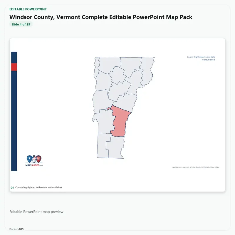 Windsor County, Vermont Editable Map Pack - Image 4