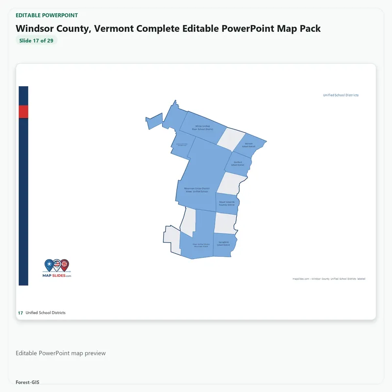 Windsor County, Vermont Editable Map Pack - Image 5