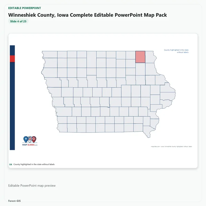 Winneshiek County, Iowa Editable Map Pack - Image 4