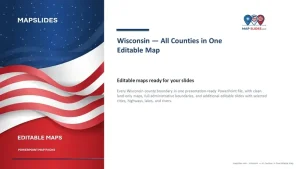 Wisconsin — All Counties in One Editable Map