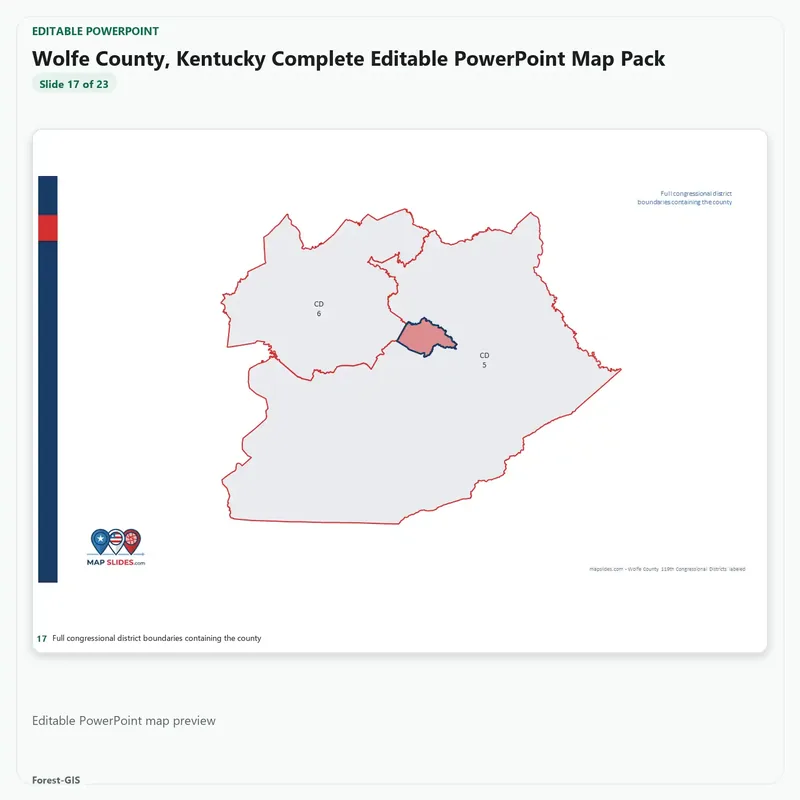 Wolfe County, Kentucky Editable Map Pack - Image 5