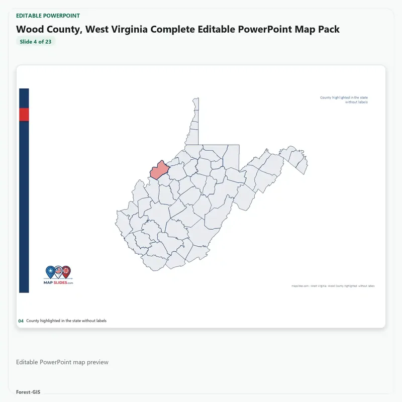 Wood County, West Virginia Editable Map Pack - Image 4