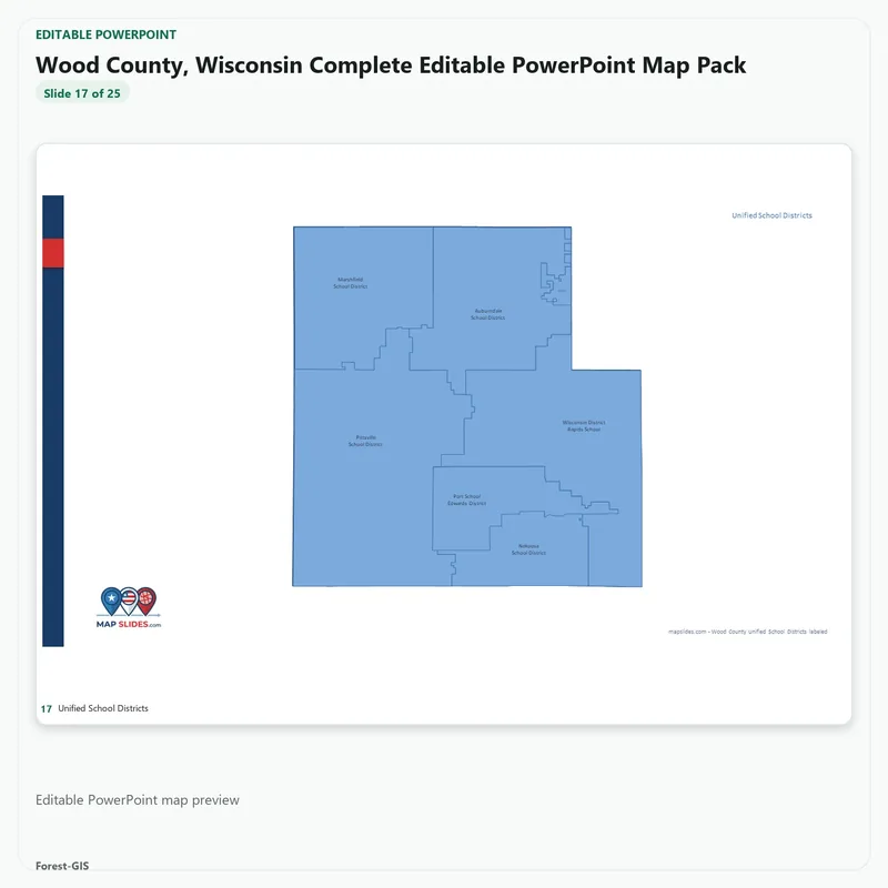 Wood County, Wisconsin Editable Map Pack - Image 5