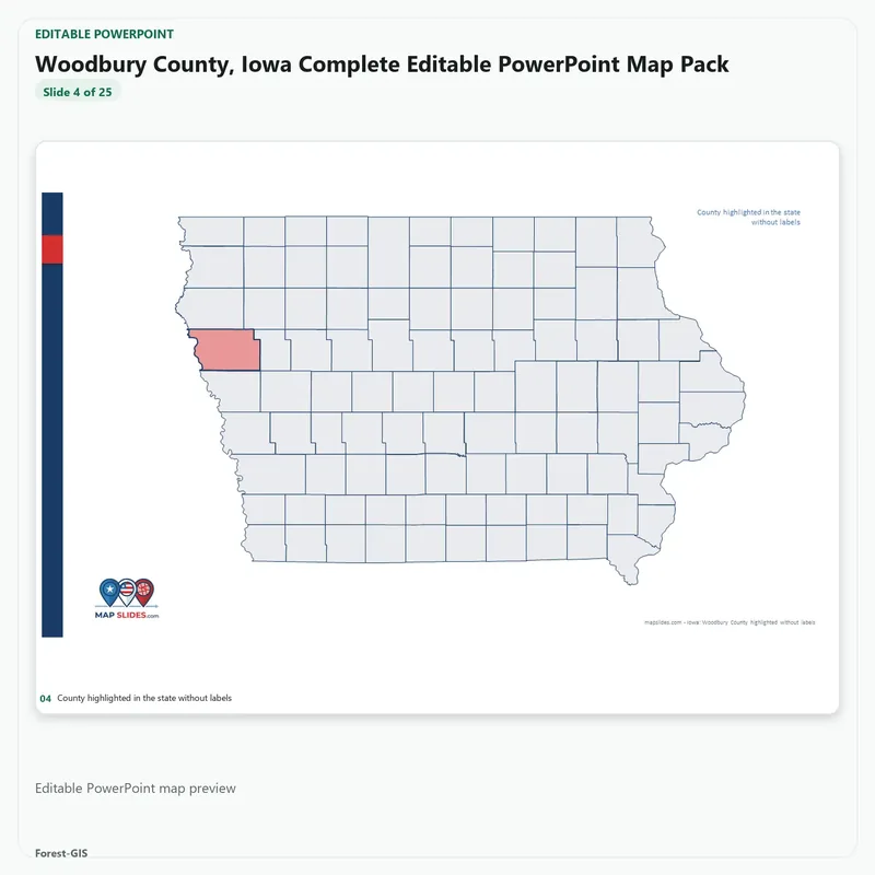 Woodbury County, Iowa Editable Map Pack - Image 4