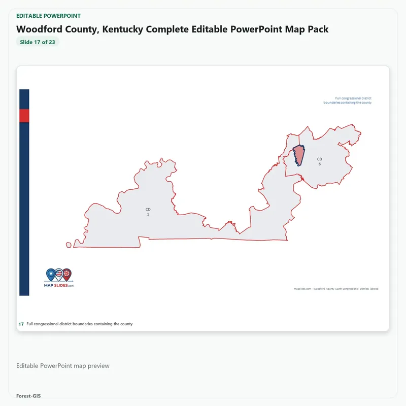 Woodford County, Kentucky Editable Map Pack - Image 5