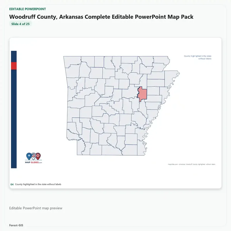 Woodruff County, Arkansas Editable Map Pack - Image 4