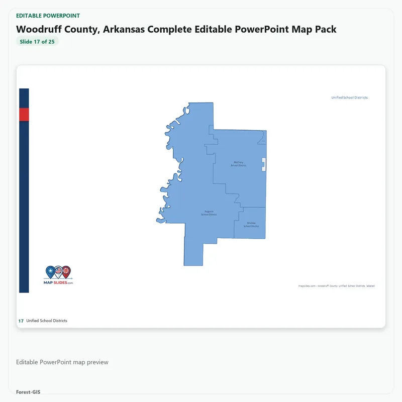 Woodruff County, Arkansas Editable Map Pack - Image 5