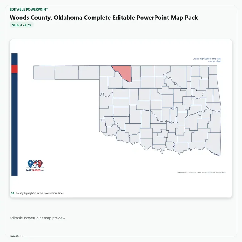 Woods County, Oklahoma Editable Map Pack - Image 4