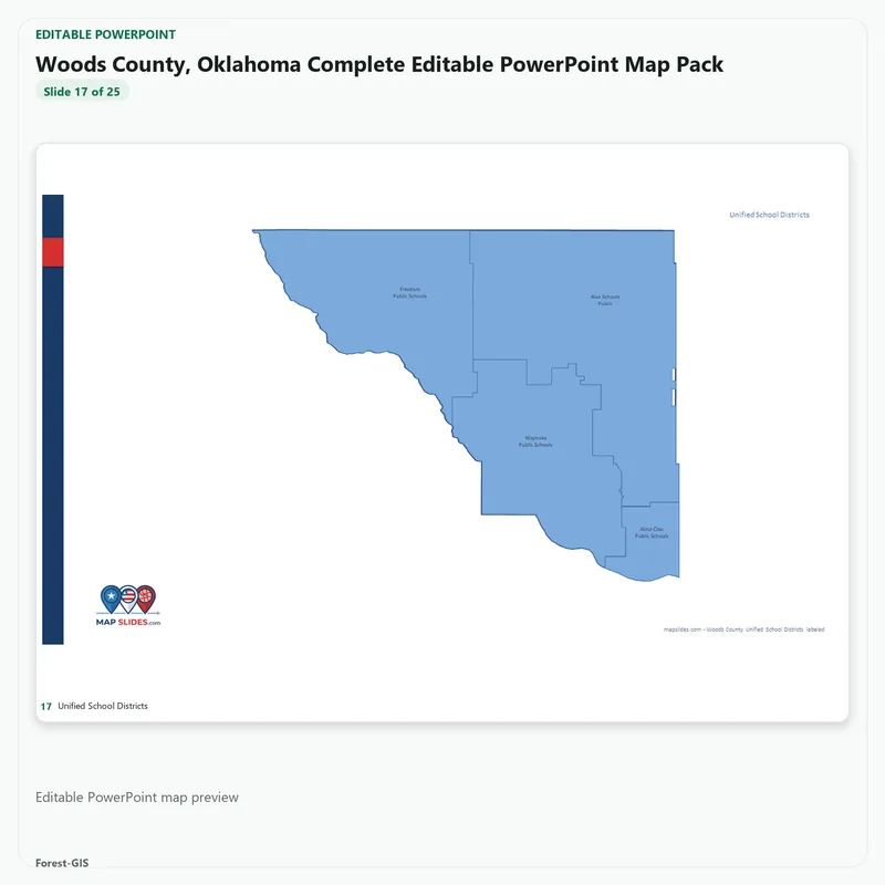 Woods County, Oklahoma Editable Map Pack - Image 5