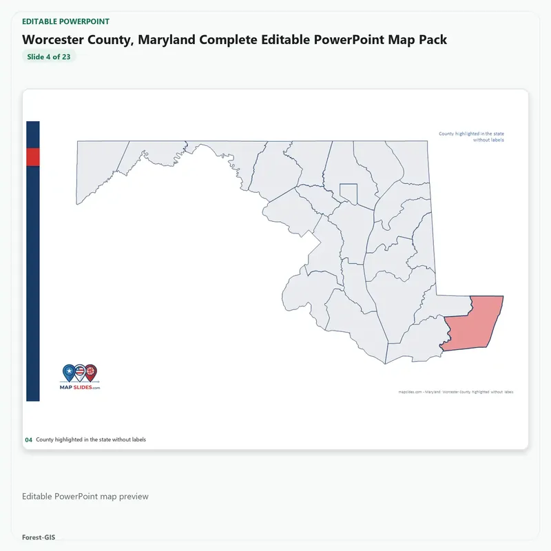 Worcester County, Maryland Editable Map Pack - Image 4