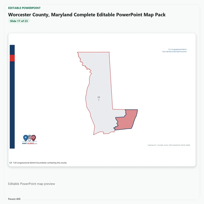Worcester County, Maryland Editable Map Pack - Image 5