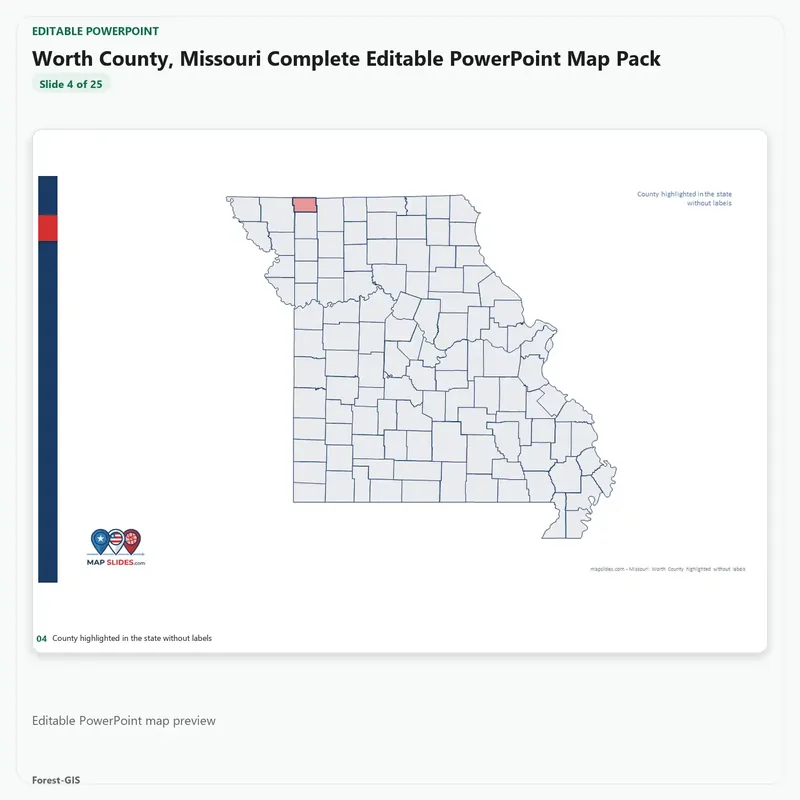 Worth County, Missouri Editable Map Pack - Image 4