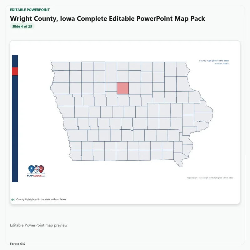 Wright County, Iowa Editable Map Pack - Image 4