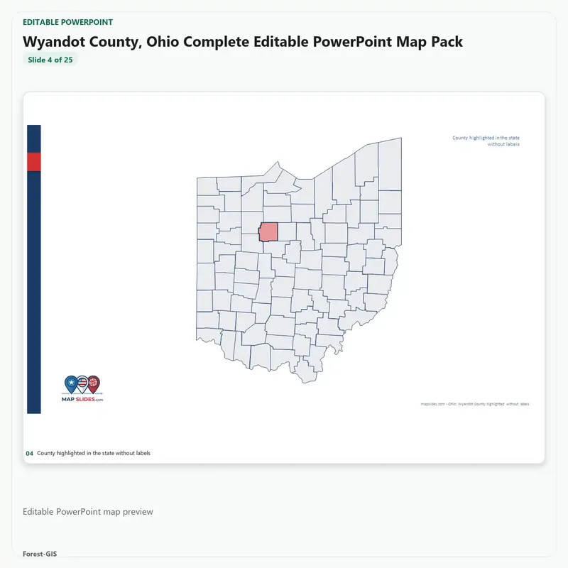 Wyandot County, Ohio Editable Map Pack - Image 4