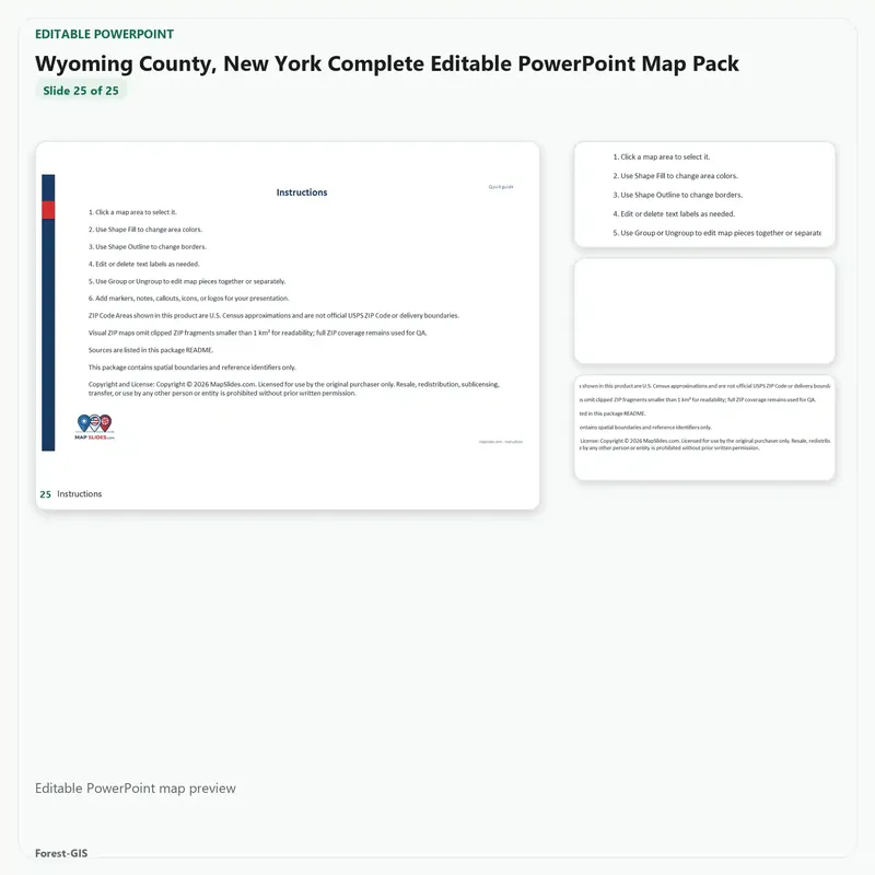 Wyoming County, New York Editable Map Pack - Image 5