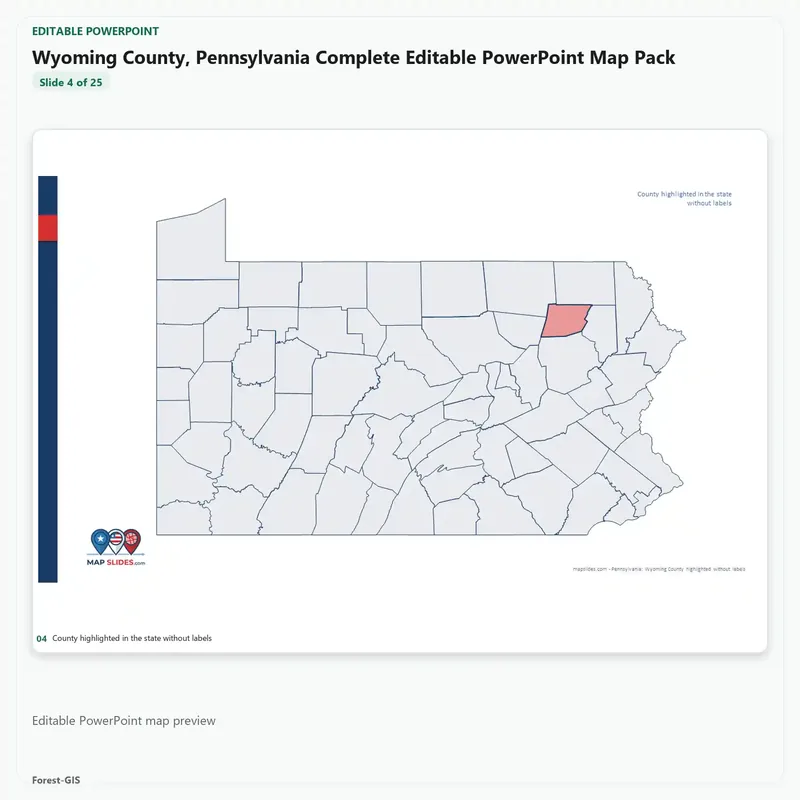 Wyoming County, Pennsylvania Editable Map Pack - Image 4