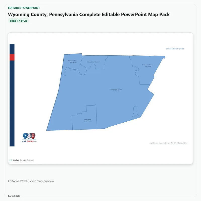 Wyoming County, Pennsylvania Editable Map Pack - Image 5