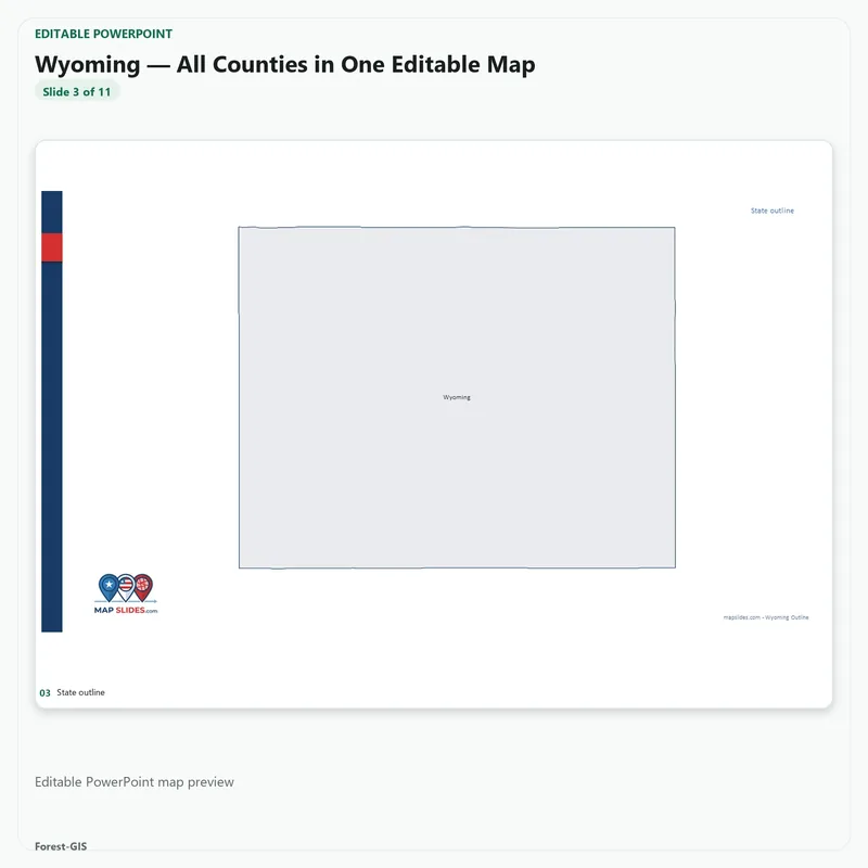 Wyoming — All Counties in One Editable Map - Image 2