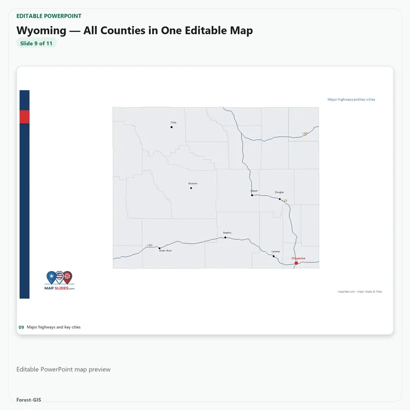Wyoming — All Counties in One Editable Map - Image 3