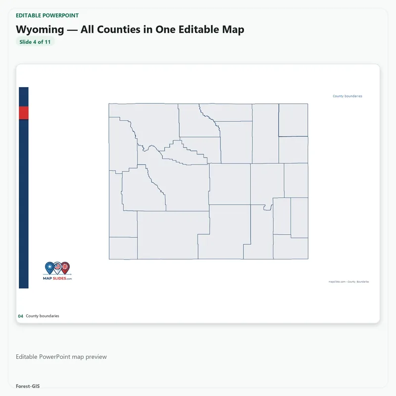 Wyoming — All Counties in One Editable Map - Image 5
