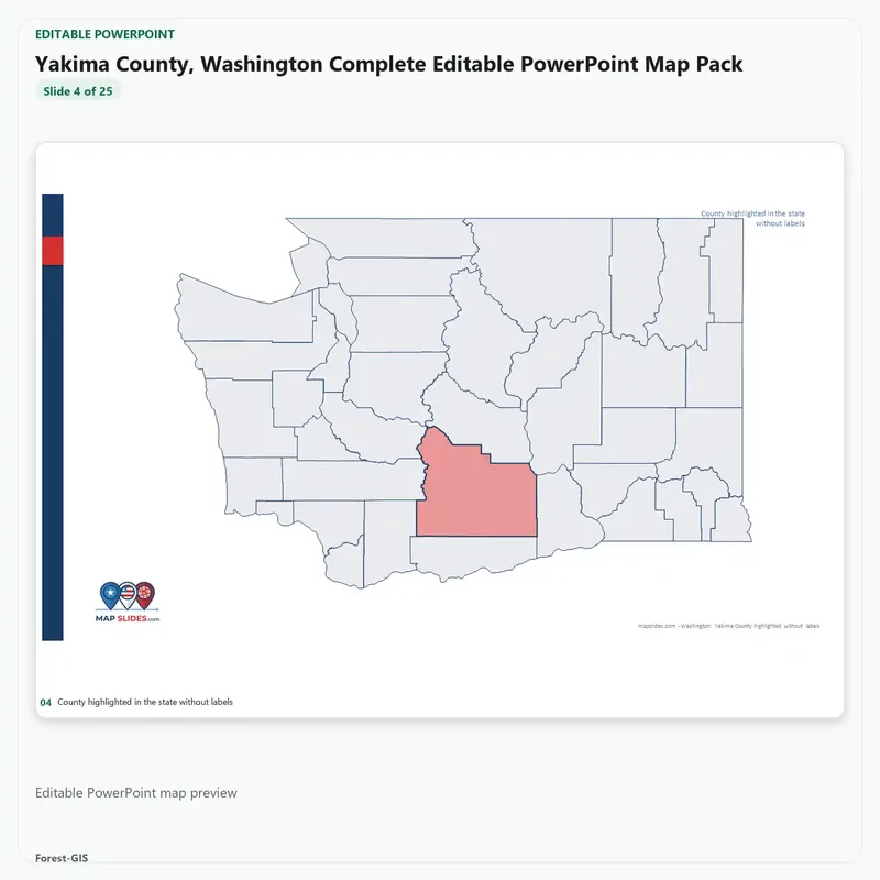 Yakima County, Washington Editable Map Pack - Image 4