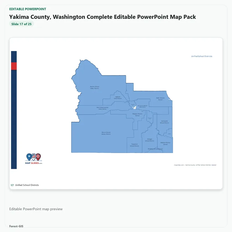 Yakima County, Washington Editable Map Pack - Image 5