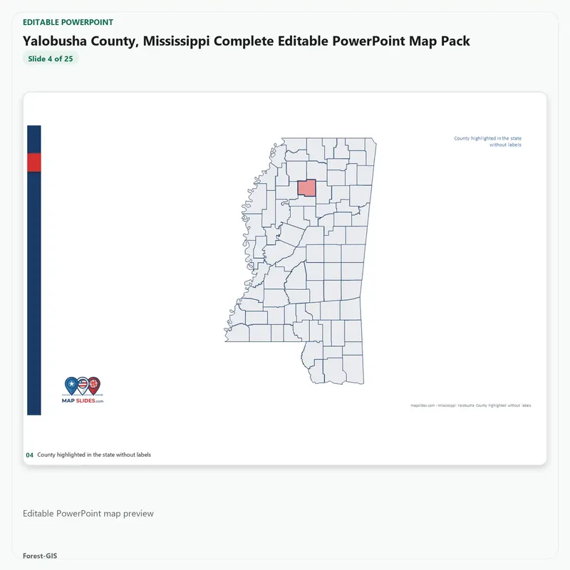 Yalobusha County, Mississippi Editable Map Pack - Image 4