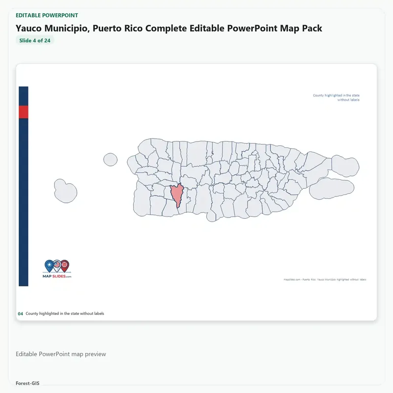 Yauco Municipio, Puerto Rico Editable Map Pack - Image 4