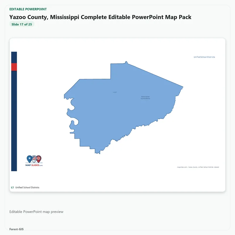 Yazoo County, Mississippi Editable Map Pack - Image 5
